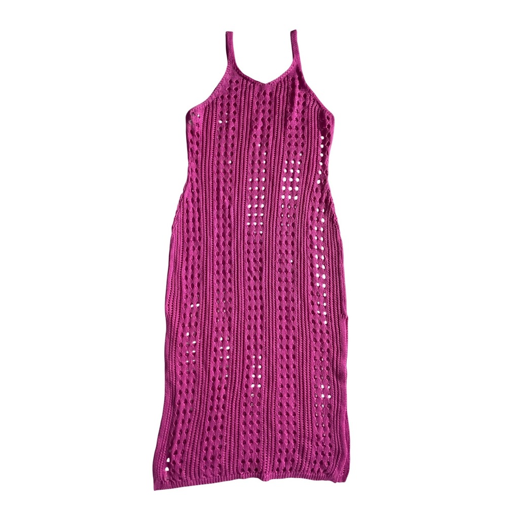 BECCA Rose Berry Spaghetti Strap Crochet Dress Women's Size Medium